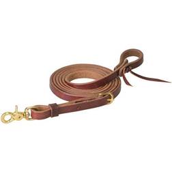 Weaver Working Tack Heavy Harness Roper Reins with Scissor Snap 5/8"X8 - Rich Golden Chestnut