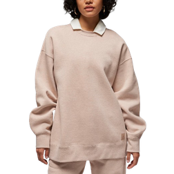 Nike Jordan Flight Fleece Women's Crewneck Sweatshirt - Legend Medium Brown/Heather