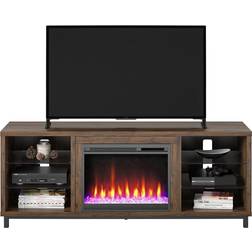 Ameriwood Home Lumina Deluxe Walnut TV Bench 64.8x24.9"
