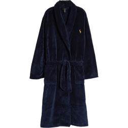 Polo Ralph Lauren Microfiber Plush Shawl Collar Robe - Cruise Navy