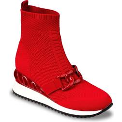 Ninety Union Metal Trim Wedge High Top Sneaker - Red