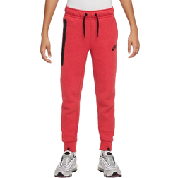 Nike Junior Tech Fleece Pants - Light University Red Heather/Black/Black (FD3287-672)