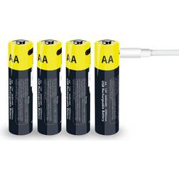 Qiubai Type-C Lithium Rechargeable Batteries AA 2600mWh 4-pack