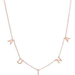 Adina Eden Solid Scattered Name Necklace - Rose Gold