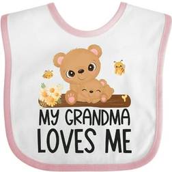 Inktastic My Grandma Loves Me Baby Bib