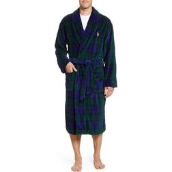 Polo Ralph Lauren Men's Microfiber Plaid Shawl Collar Robe Blackwatch Plaid