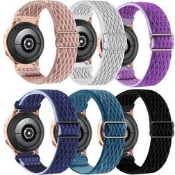 Stretchy Nylon Strap for Galaxy Active 2s/Watch 5 20mm 6-Pack