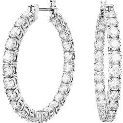 Swarovski Matrix Hoop Earrings - Silver/Transparent