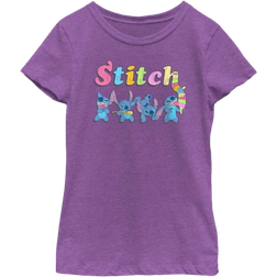 Lilo & Stitch Girl's Ice Cream Scoops T-shirt - Purple Berry