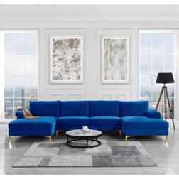 Casa Andrea Milano AJ56-VV-NV Navy Sofa 130.5" 6 Seater