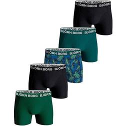 Björn Borg Kid's Core Boxer 5-pack - Black/Green (10002410-MP004)