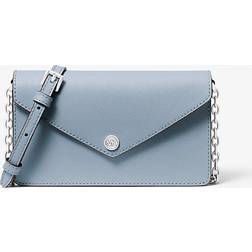 Michael Kors Small Saffiano Leather Envelope Crossbody Bag - Pale Blue