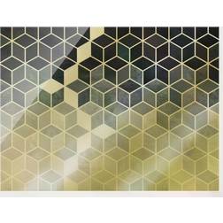 Glasbild Goldene Geometrie Wanddeko 80x60cm