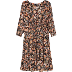 Sheego Floral Print Maxi Dress - Black Patterned