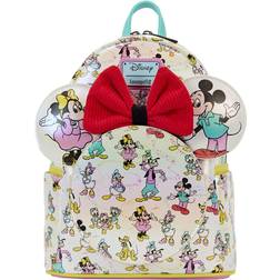 Loungefly Mickey & Friends Classic All Over Print Iridescent Mini Backpack - White
