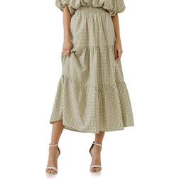 English Factory Tiered Maxi Skirt - Olive