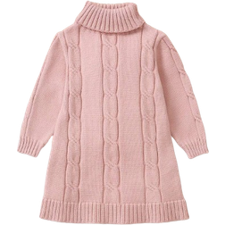 Shein Baby Girl Turtleneck Cable Knit Sweater Dress