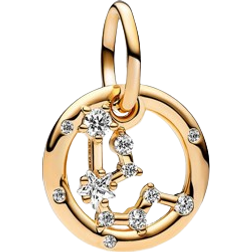 Pandora Aquarius Zodiac Dangle Charm - Gold/Transparent