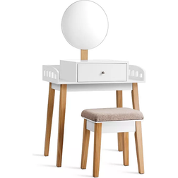 Costway Vanity Makeup White Dressing Table 17x27.5"