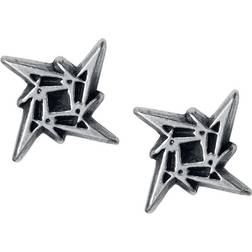 Metallica Ninja Star Logo Stud Earrings - Silver/Black