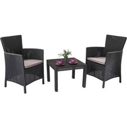 Allibert Balkonset Lounge-Set, 1 Bord inkl. 2 Stolar