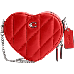 Coach Heart Crossbody 14 With Pillow Quilting - Nappa Leather/Silver/Sport Red