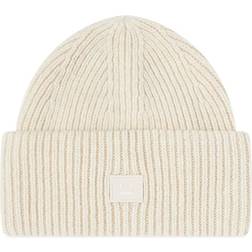 Acne Studios Small Face Logo Beanie - Oatmeal Melange