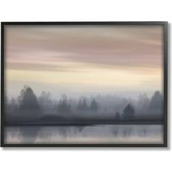 Stupell Foggy Pond Reflection Black Framed Art 14x11"