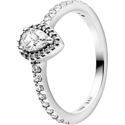 Pandora Classic Teardrop Halo Ring - Silver/Transparent