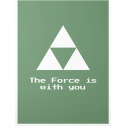 Klebefieber Gaming Symbol The Force is with You Green Bild 60x80cm