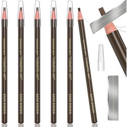 Cosmetic Art Waterproof Eyebrows Pencil Dark Brown 6-pack