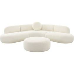 TOV Furniture Broohah Boucle Sectional Cream Sofa 100"