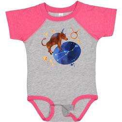 Inktastic Taurus Constellation Zodiac Sign Illustration Bodysuit - Grey/Pink