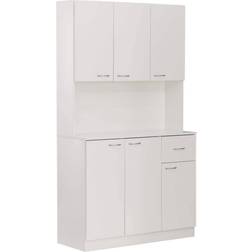 Basicwise Kitchen Food Pantry White Storage Cabinet 39.8x71"