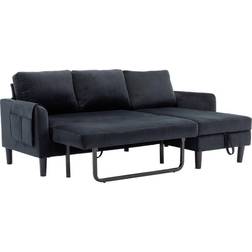 HOMEFUN HFHDSN-988BK Black Sofa 72.4" 4 Seater