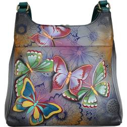 Anna by Anuschka Triple Compartment Satchel - Butterfly Paradise