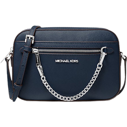 Michael Kors Jet Set Large Saffiano Leather Crossbody Bag - Navy