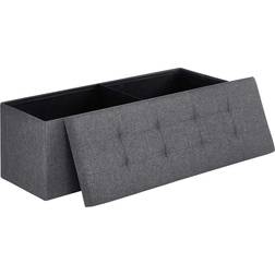 Songmics Folding Dark Grey Storage Bench 43x15"