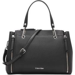 Calvin Klein Women's Garnet Logo Shoulder Bag - Black/Silver