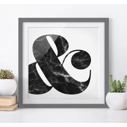 East Urban Home Marble Ampersand Matt Grey Bild 70x70cm