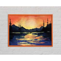 Union Rustic Skies Mountain Range Orange Bild 84.1x59.7cm