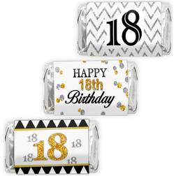 Panhui Happy 18th Birthday Mini Candy Bar Wrapper Stickers Eighteenth Birthday Party Small Favors 45 Stickers