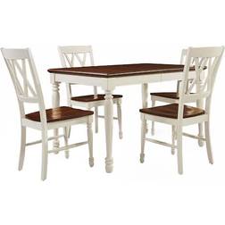 Crosley Furniture Shelby White/Cherry Dining Set 36x65.2" 5