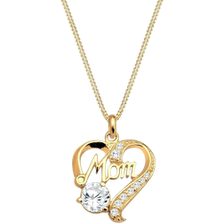 Elli Xilion Cut Love Mom Pendant Necklace - Gold/Transparent