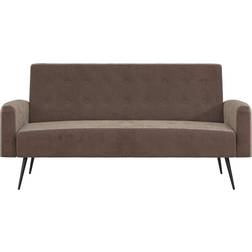 Novogratz Stevie Convertible Blush Pink Velvet Sofa 69" 2 Seater