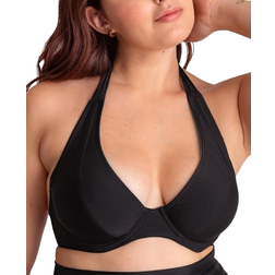 Shapermint Essentials Full Coverage Halter Bikini Top - Black