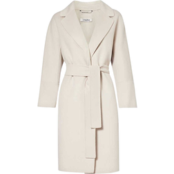 Max Mara Arona Belted Wool Coat - Ecru