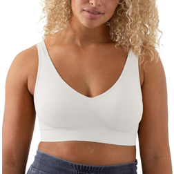 Shapermint Women's Compression Seamless No Wire Scoop Neck Throw On Bralette - White