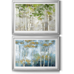 Loon Peak Evergreen Forest Premium Silver Framed Art 85x30.5" 2