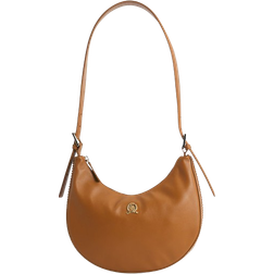 Tommy Hilfiger Leather Crest Plaque Hobo Bag - Tan